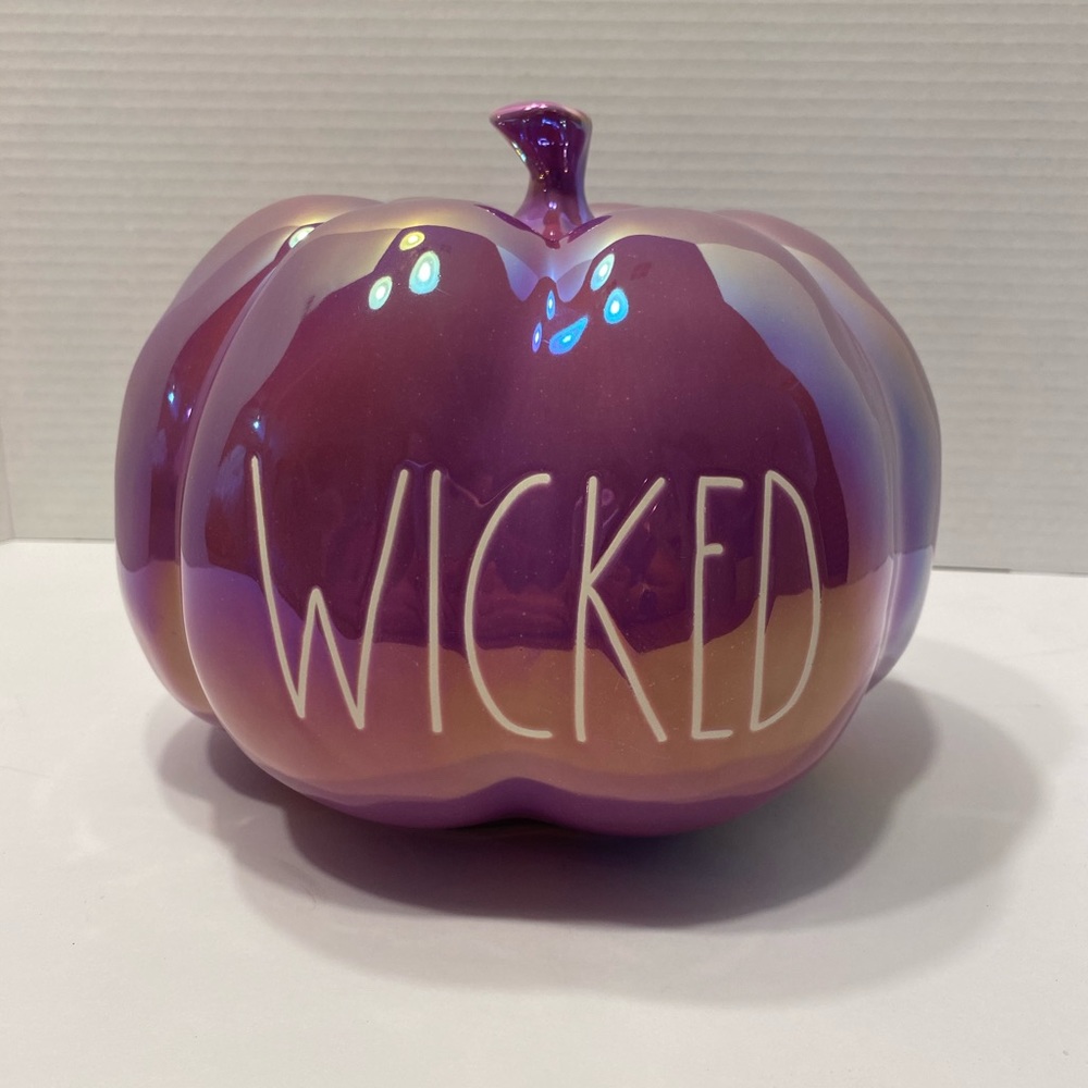 Rae Dunn iridescent purple WICKED pumpkin 🎃